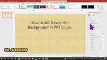 How to Set Newsprint Background in PPT Slides