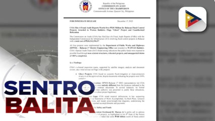COA, nagsumite ng audit reports sa ICI hinggil sa ‘ghost’ at ‘unauthorized’ flood control projects sa Bulacan
