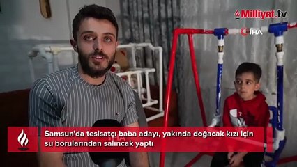 Baba olmaya gün sayarken tasarladı! Su tesisatçısının borulardan yaptıkları, sipariş yağmuruna dönüştü