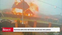 Rusya'da bir evde meydana gelen gaz patlaması anı, güvenlik kamerasında