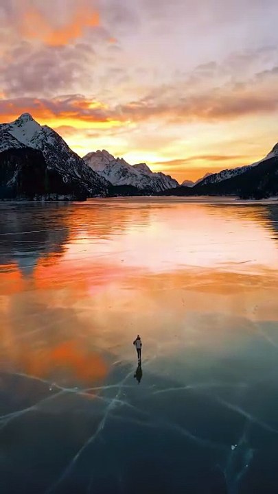 Cinematic Ice Skating Sunset