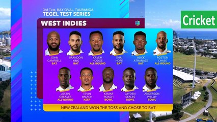 New Zealand vs West Indies 3rd Test Day 1 Highlights 2025