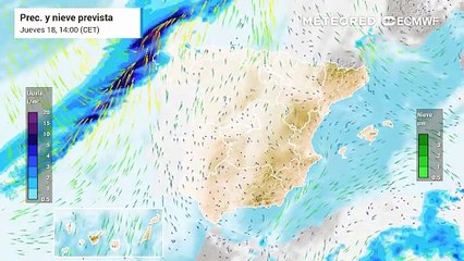 El avance de un frente frío repartirá lluvias por toda la península