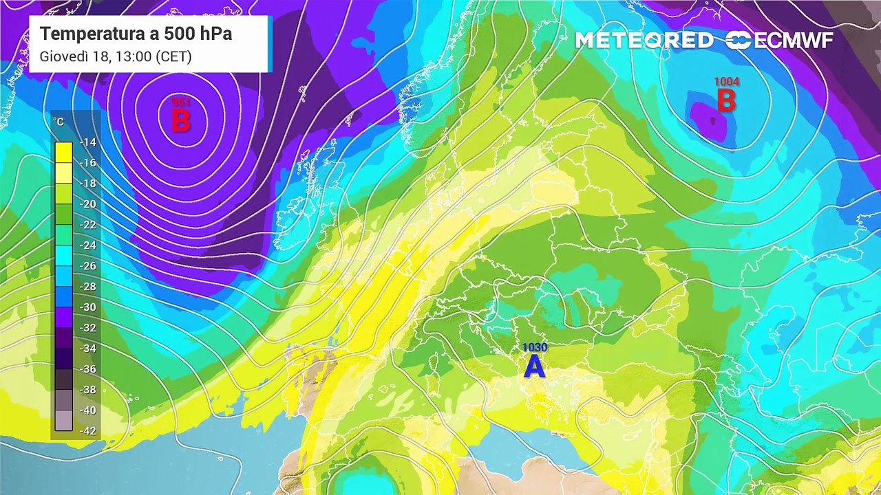Un vortice di bassa pressione sul Mediterraneo