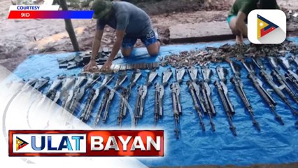 Tinatagong mga armas ng  New People's Army sa isang imbakan sa Camarines Norte, nadiskubre ng mga tauhan ng pulisya at militar | ulat ni Connie Calipay - Philippine News Agency