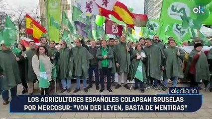 Los agricultores españoles colapsan Bruselas por Mercosur: "Von der Leyen, basta de mentiras"