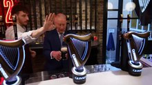King Charles pulls pint during brewery visit