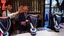 King Charles pulls pint during brewery visit