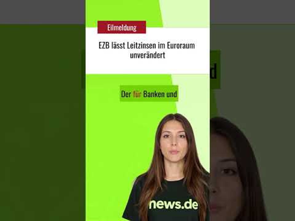 EZB lässt Leitzinsen im Euroraum unverändert