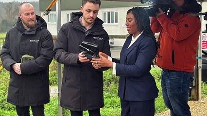 Kemi Badenoch visits Hampshire drone firm Evolve Dynamics, getting hands-on with British-built defence technology
