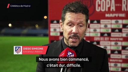 Simeone : "Sur ce genre de terrain, ce n'est pas facile de gagner"
