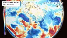 Quinta-feira, 18 de dezembro: anomalia em 850 hPa (massa de ar)
