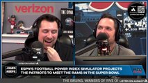 Jones & Keefe: ESPN’s Football Power Index simulator projects the Patriots to meet the Rams in the Super Bowl