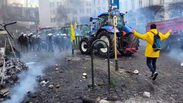Así se encuentran los alrededores de la sede principal de la Unión Europea en Bruselas