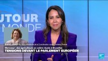 Mercosur : tensions devant le parlement européen à Bruxelles, des agriculteurs en colère