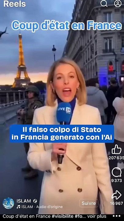 Il falso colpo di Stato in Francia generato con l'Ai
