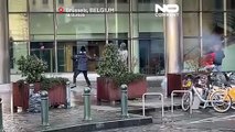 Bauern und Polizei geraten nahe dem Europaparlament in Brüssel aneinander