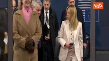 Meloni arriva al Consiglio Ue di Bruxelles