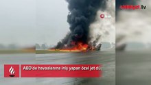 ABD’de havaalanına iniş yapan özel jet düştü