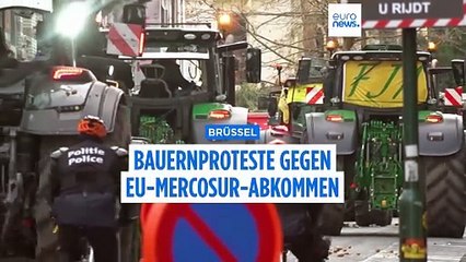 Protest gegen Mercosur: Landwirte blockieren Straßen in Brüssel