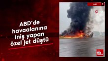 ABD’de havaalanına iniş yapan özel jet düştü