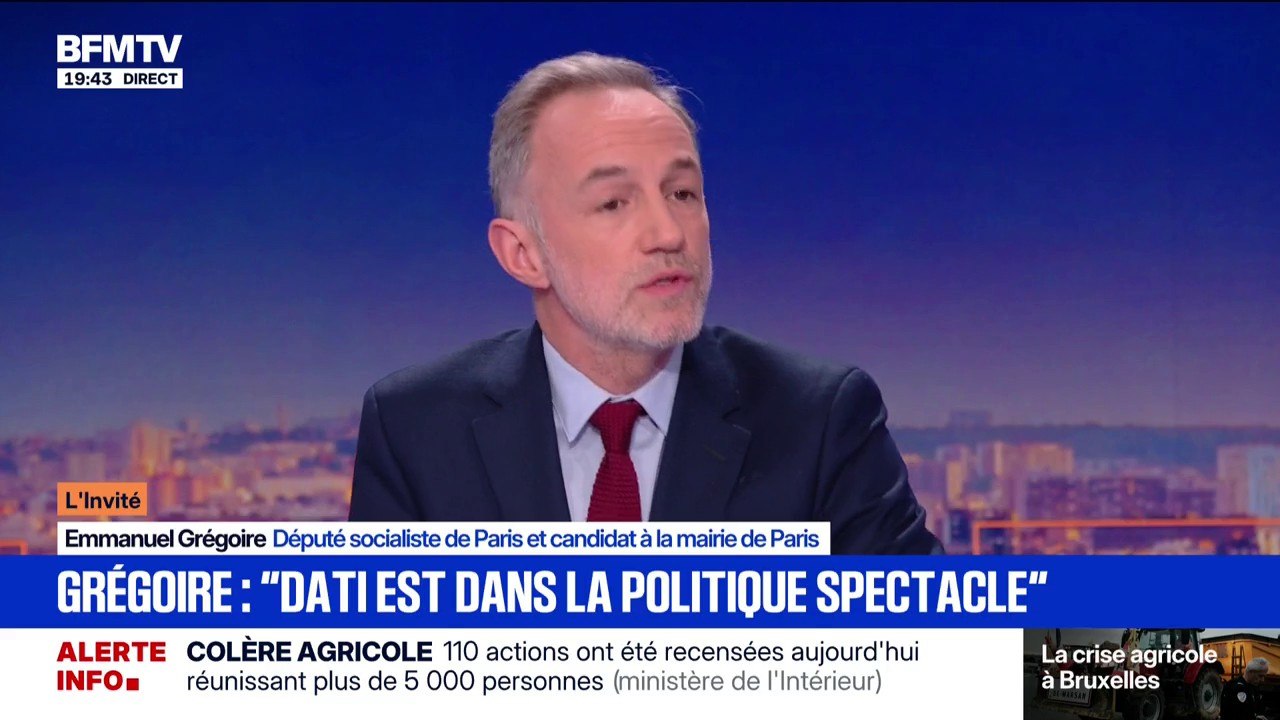 "L'objectif c'est de réduire la place de la voiture", affirme Emmanuel Grégoire, candidat socialiste à la mairie de Paris