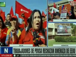 Trabajadores de PDVSA demuestran firme rechazo a pretensiones coloniales de EE. UU. sobre el país
