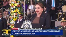 Presidenta Xiomara Castro en Ceremonia de Traspaso de mando de las Fuerzas Armadas de Honduras