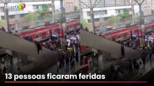 Vídeo mostra passageiros caindo uns sobre os outros em escada rolante de estação em SP