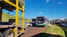 Caminhão estraga e caos é instalado no Trevo Cataratas