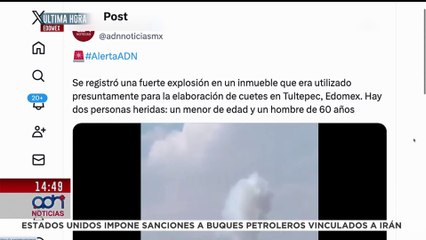 🚨¡Última Hora! Reportan fuerte explosión de polvorín en Tultepec; hay dos lesionados