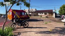 Acidente entre moto e bicicleta deixa mulher ferida em Cascavel