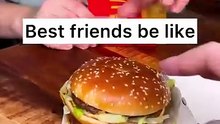 How to enjoy BURGER and FRIES with your best friend properly？😭❤️🍔🍟｜ CHEFKOUDY