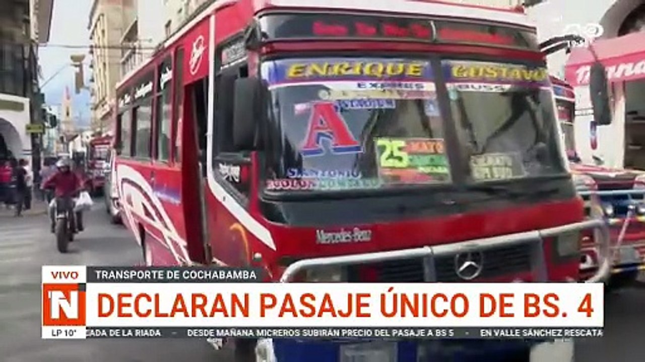 DECLARAN PASAJE ÚNICO EN CBBA