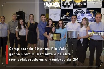 Completando 30 anos, Rio Vale ganha Prêmio Diamante e celebra com colaboradores e membros da GM