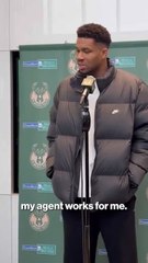 Giannis says he has not had any conversations with the Bucks about his future but leaves open if his agent has