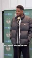 Giannis says he has not had any conversations with the Bucks about his future but leaves open if his agent has