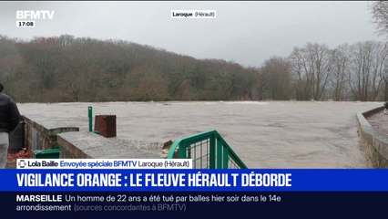 Vigilance orange pluies-crues: à Laroque, le fleuve Hérault commence à déborder