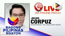 Panayam kay Spokesperson, Toll Regulatory Board Julius Corpuz ukol sa inaasahang exodus ng mga sasakyan sa mga express way ngayong Pasko at bagong taon
