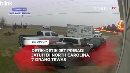 Detik-detik Jet Pribadi Jatuh di North Carolina, 7 Orang Tewas