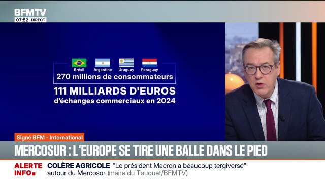 SIGNÉ BFM - Signature du Mercosur repoussé à janvier: Le moindre mois de retard sur des dossiers aussi sensibles et considérables est un signal de très grande faiblesse