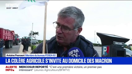 Manifestation devant le domicile présidentiel: cet agriculteur assure que les actions seront "plus virulentes" s'ils n'ont pas "de réponses sur le Mercosur au 1er janvier"