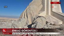 Suriye’de halkın yıktığı Hafız Esad’ın dev heykelinden geriye enkazı kald