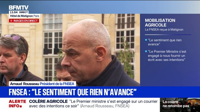 Colère agricole: J'ai besoin de preuves concrètes, tangibles des intentions du Premier ministre, assure Arnaud Rousseau, président de la FNSEA