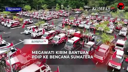 Megawati Lepas Bantuan PDIP ke Lokasi Bencana Sumatera, Risma Cek Armada Ambulans