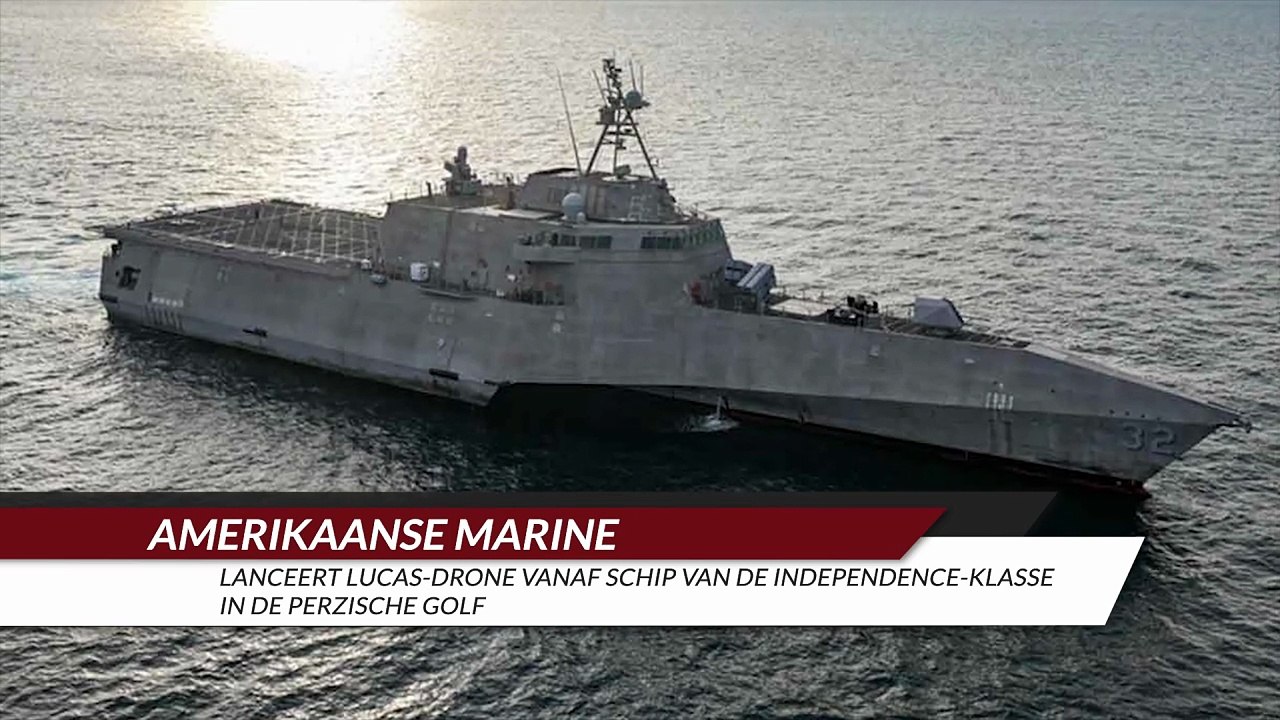 Amerikaanse marine lanceert LUCAS-drone vanaf schip van de Independence-klasse in de Perzische Golf