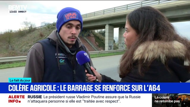 Agriculteurs; la colère se renforce sur l'A64, près de Carbonne
