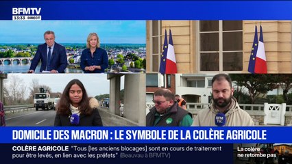 Des agriculteurs manifestent devant la villa des Macron au Touquet