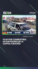 Filas por combustible en surtidores de la capital cruceña