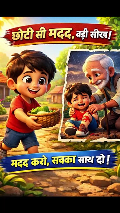 छोटी सी मदद, बड़ी सीख – 3D Moral Cartoon Story for Kids | Hindi Cartoon | नए बच्चों की नैतिक कहानी
